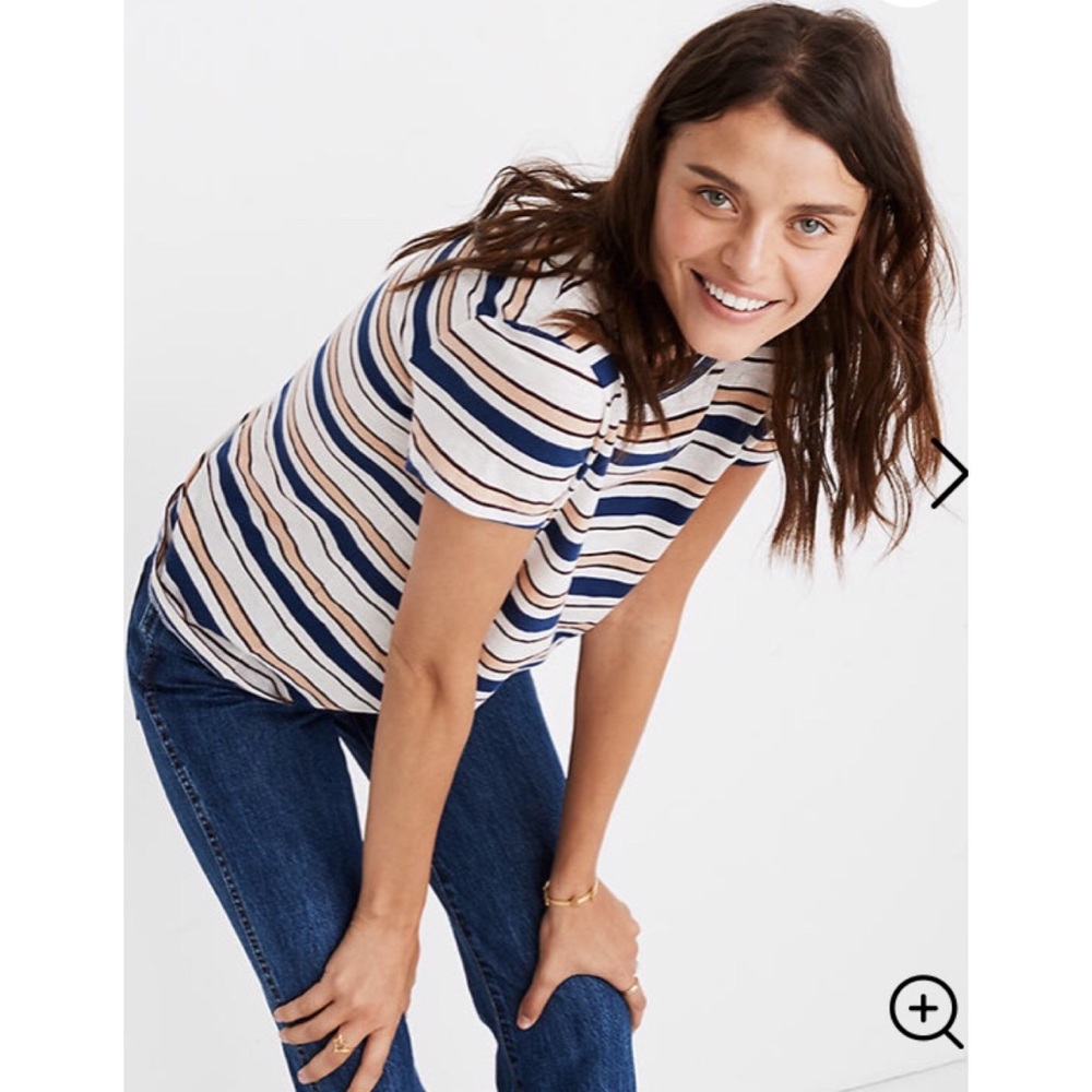 Madewell Whisper Cotton Ringer T In Victor Stripe